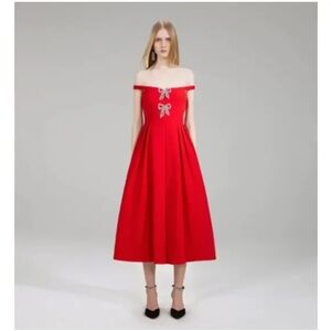 Self Portrait Red Bow Dress 4